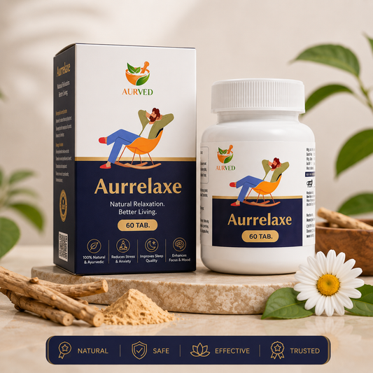 Aurrelaxe Ayurvedic Stress Relief Supplement | Natural Relaxation & Calm