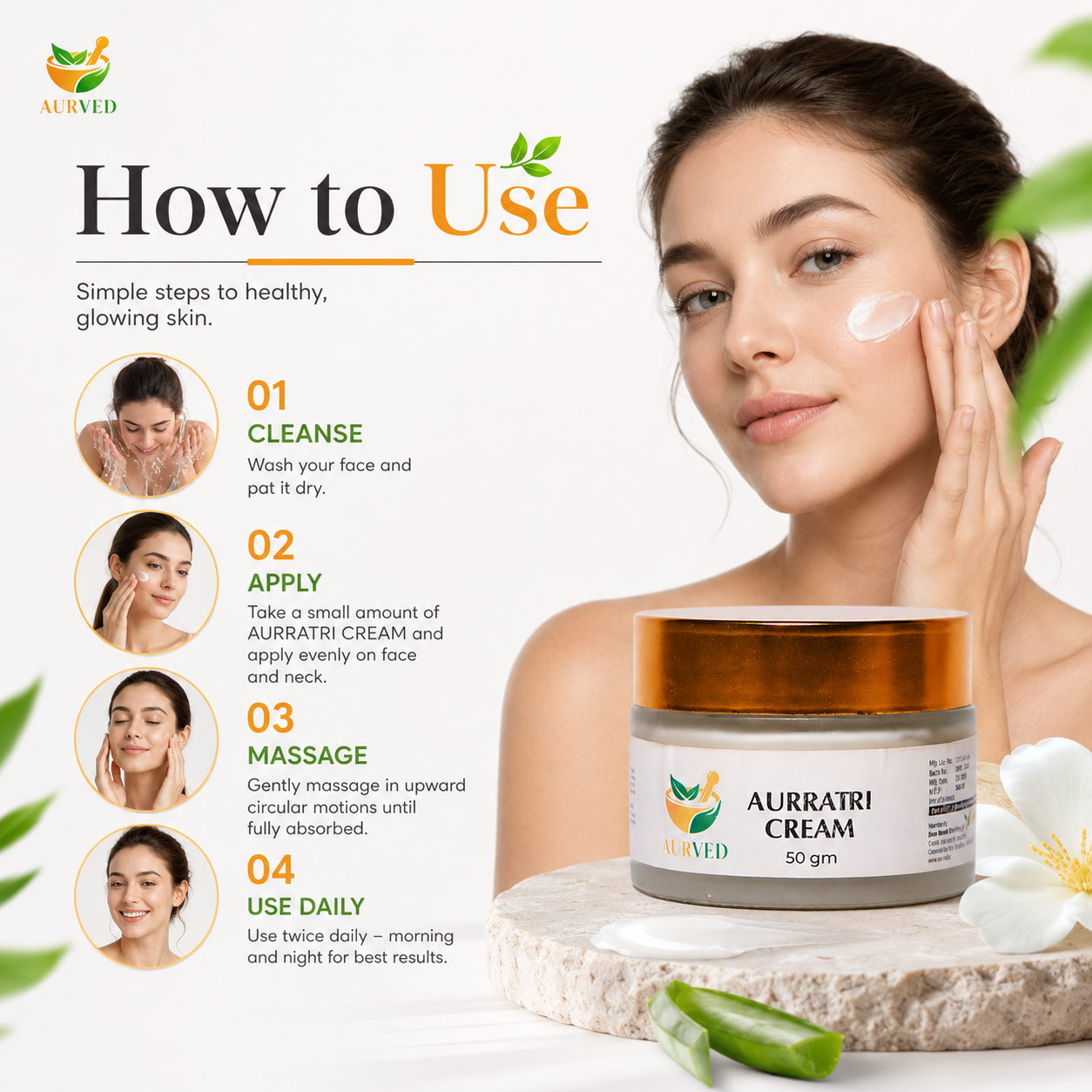 Aurratri Night Repair Cream | Ayurvedic Moisturizer for Glowing & Renewed Skin