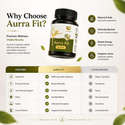 AURVED AurShield Ayurvedic Immunity Booster | Strengthens Natural Defence | Rich in Antioxidants & Adaptogens | 100% Natural Herbal Formula