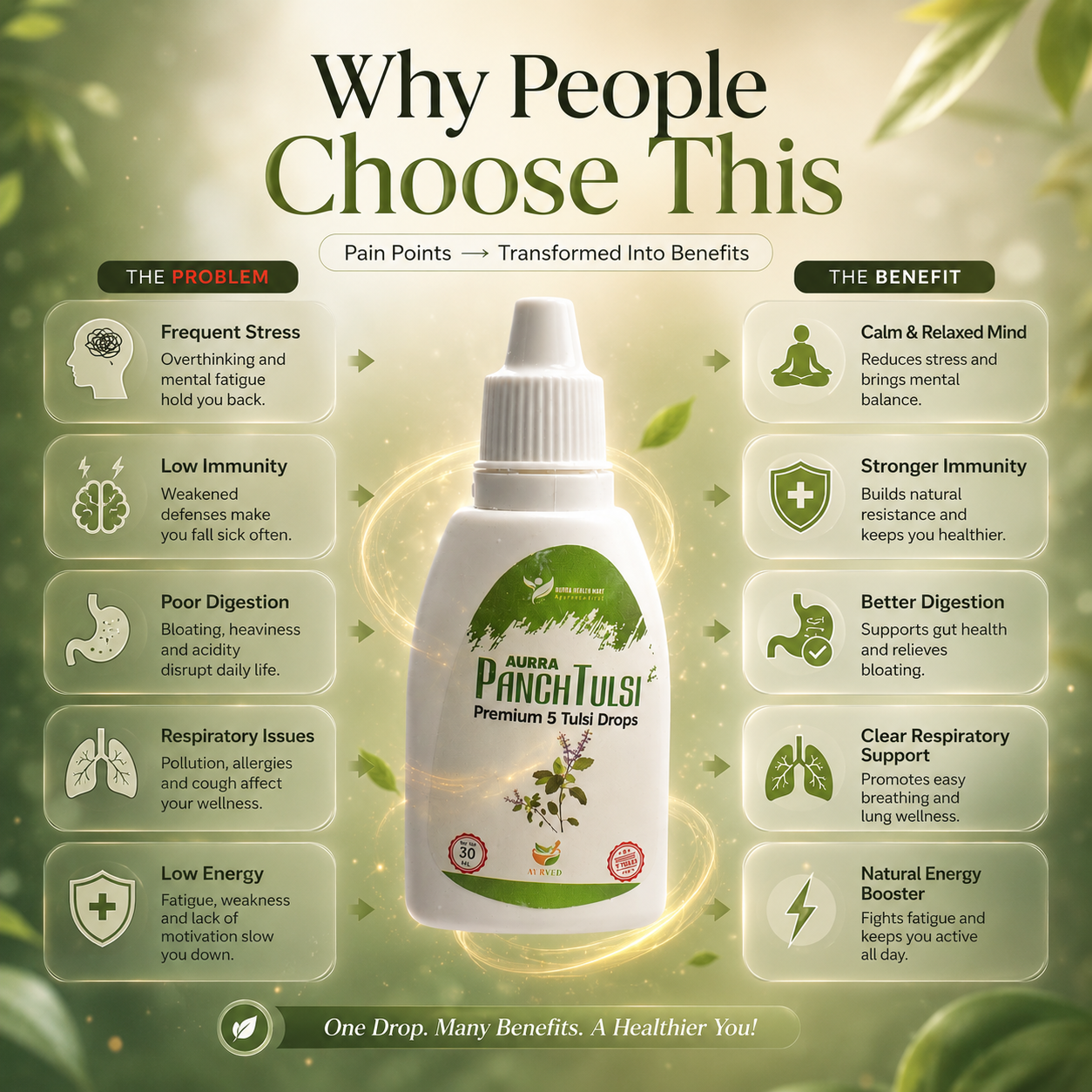 Panch Tulsi Drops – 5-in-1 Holy Basil Immunity Booster